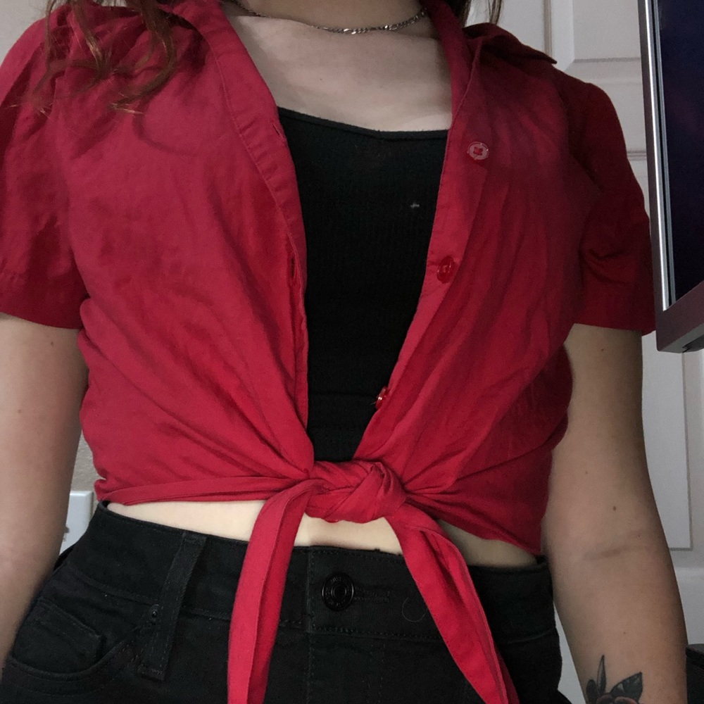 Vintage tie crop top ❤️